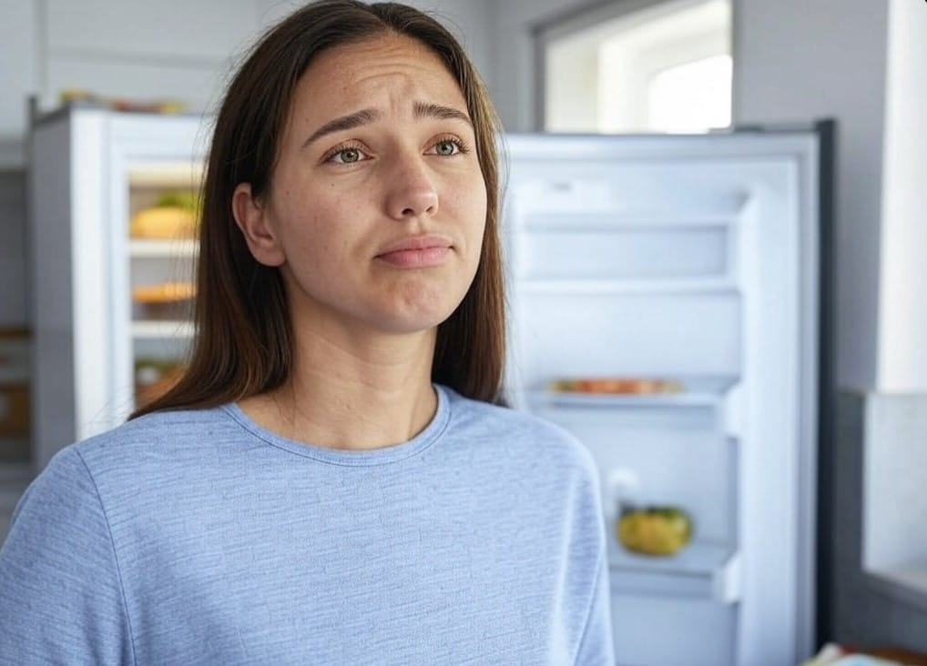 une femme s'inquiète car son frigo est resté ouvert toute la nuit