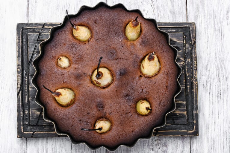 recette de la tarte aux poires chocolat cyril lignac