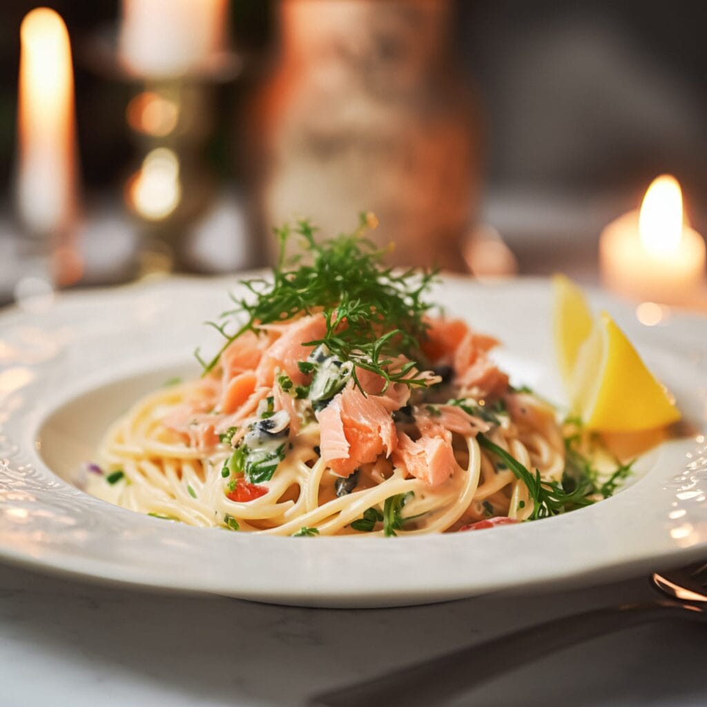 Pâtes au saumon fumé