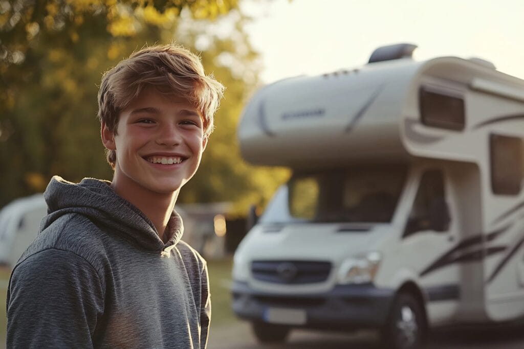 un homme loue un camping car pour voyager à Lille