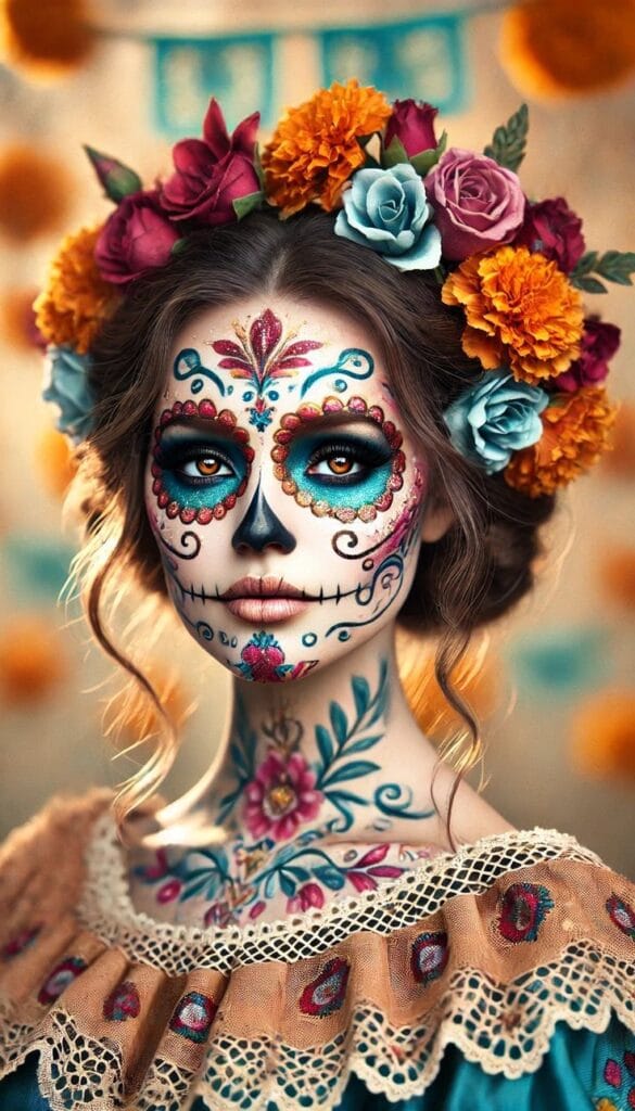 maquillage crâne mexicain
