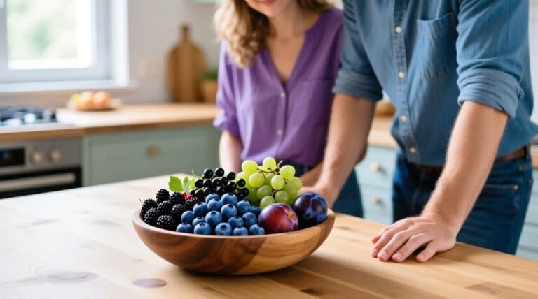 Gros plan sur des fruits bleus frais et savoureux en nature