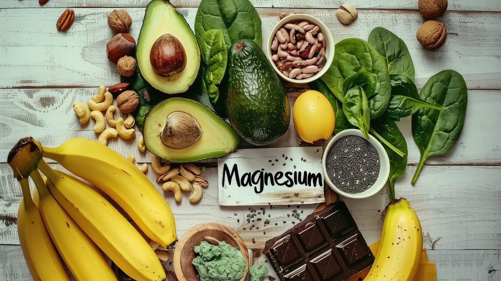 les aliments comme les bananes, chocolat contenant du magnésium