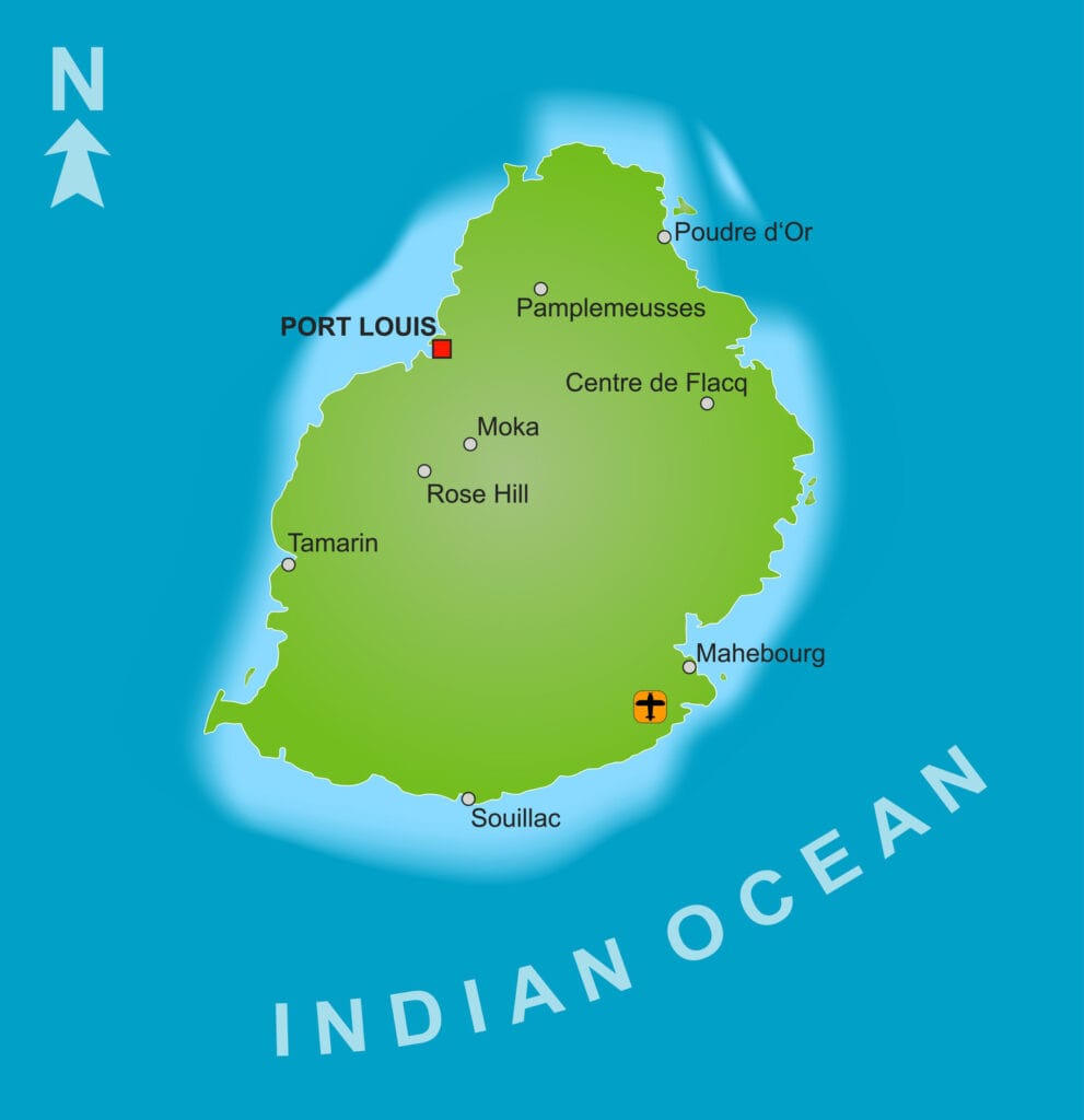 carte de l'île Maurice