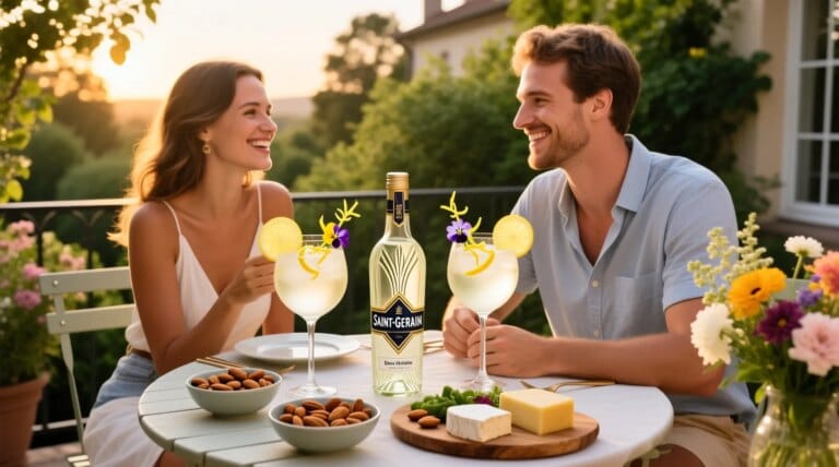 Cocktail spritz saint germain avec boisson rafraîchissante et apéritif