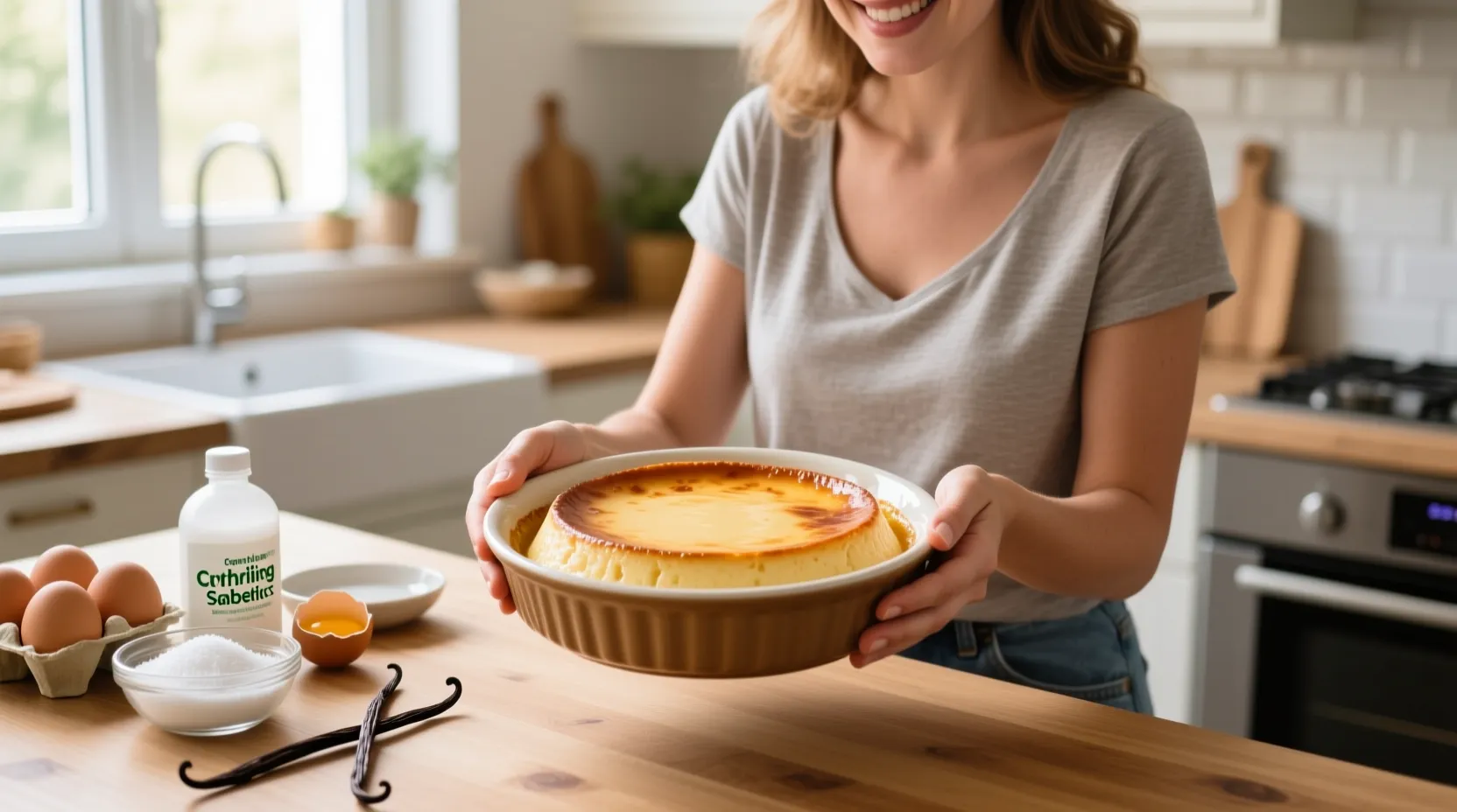 Flan sans sucre pour diabétiques, un dessert adapté aux personnes diabétiques