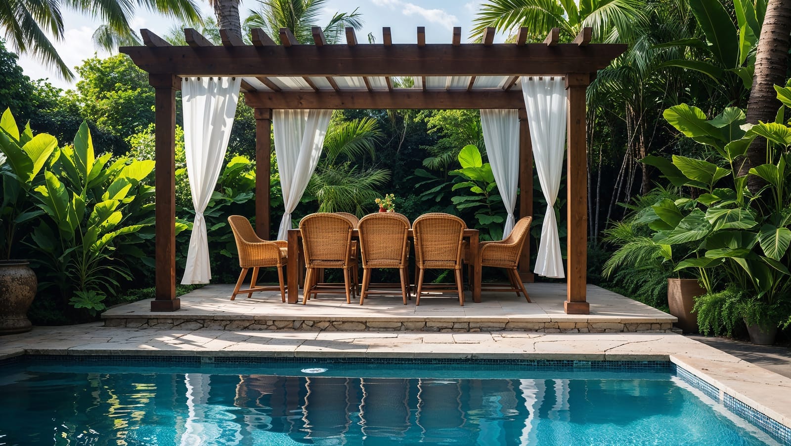 aménager un jardin harmonieux avec une pergola et un salon de jardin