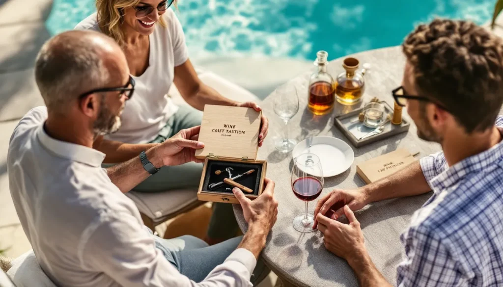 Cadeau pour amateur de vin avec accessoire œnologique élégant
