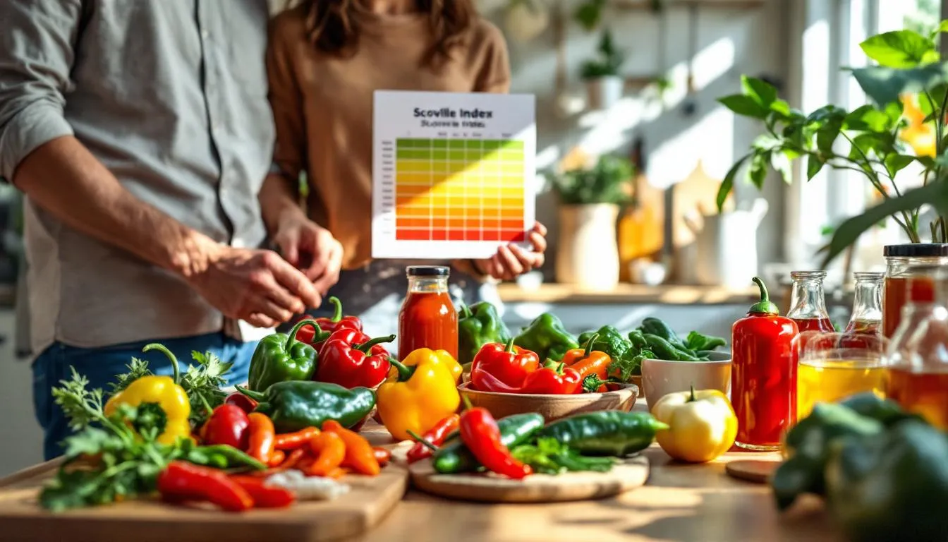 Diagramme de l'échelle de Scoville mesurant la force des piments