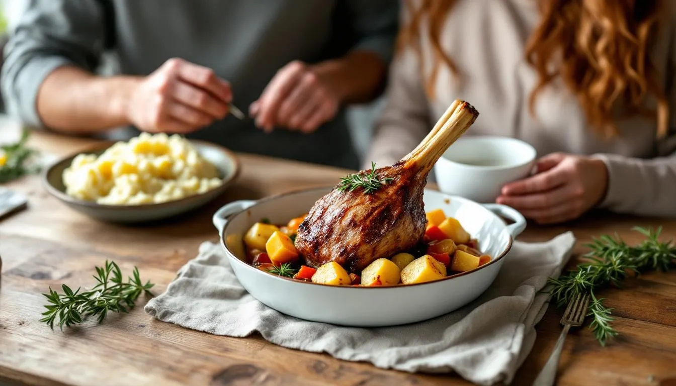 Souris d'agneau au four délicieuse, plat rôti savoureux