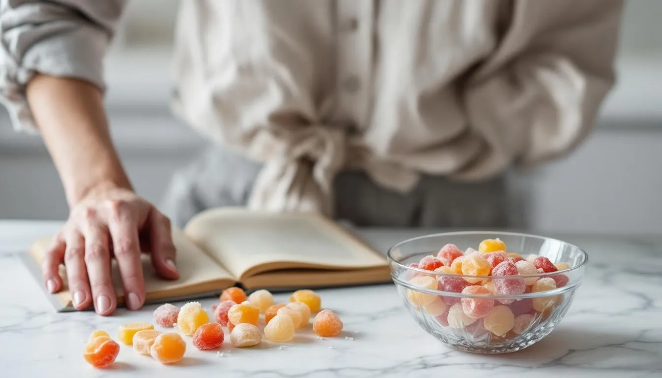 Image montrant de l'isomalt utilisé comme édulcorant alternatif dans la cuisine