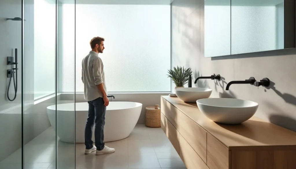 Image illustrant une salle de bain moderne et bien aménagée