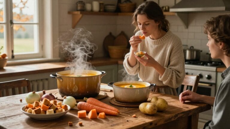 soupe au potiron traditionnelle, recette maison réconfortante d'automne
