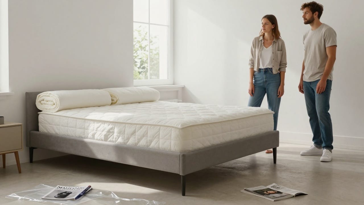 Matelas roulé prêt à l'emploi pour un sommeil confortable et réparateur
