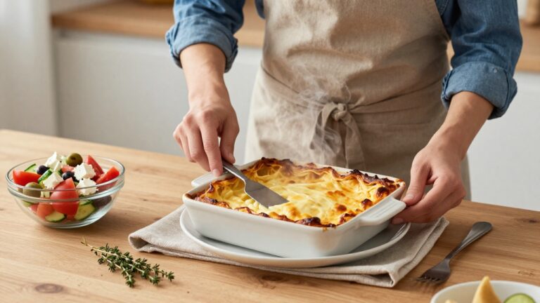 Recette moussaka traditionnelle grecque, plat classique méditerranéen savoureux