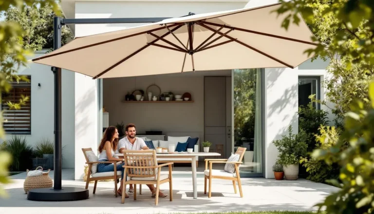 Parasol déporté pas cher pour ombrage économique et pratique