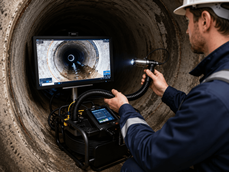 Caméra pour inspection de canalisation souterraine : détection des fuites et blocages